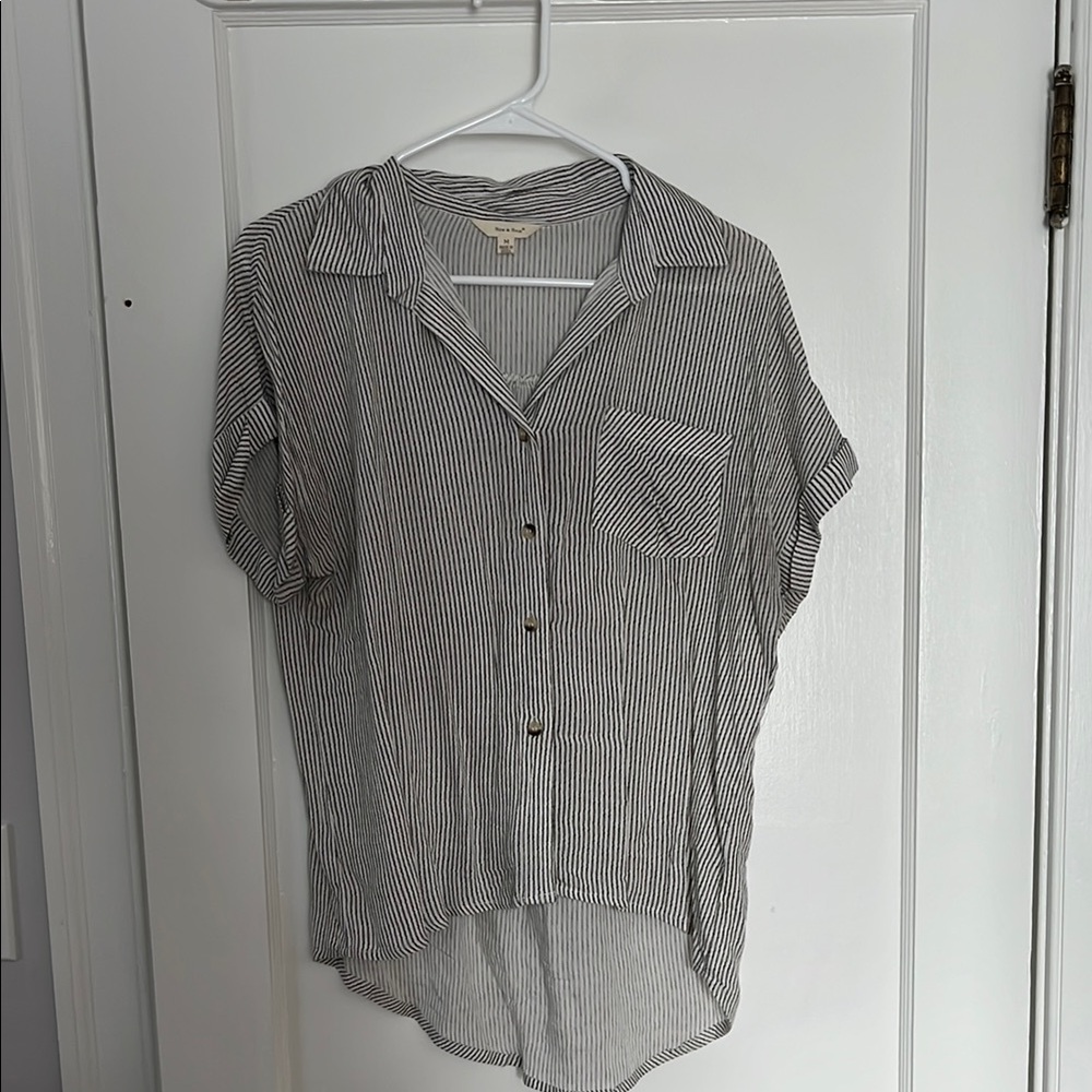 Striped Button-Up Blouse